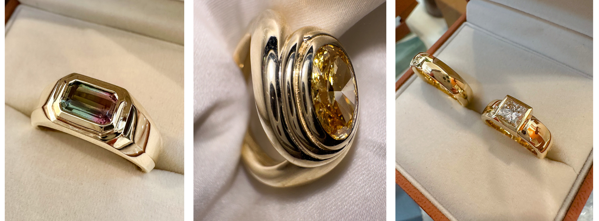 You’ll be able to choose from carefully curated stone options, including natural or lab-grown diamonds, sapphires, moissanites, or unique gemstones.All materials are sourced through trusted local and international suppliers who share our commitment to ethical, high-quality production.
