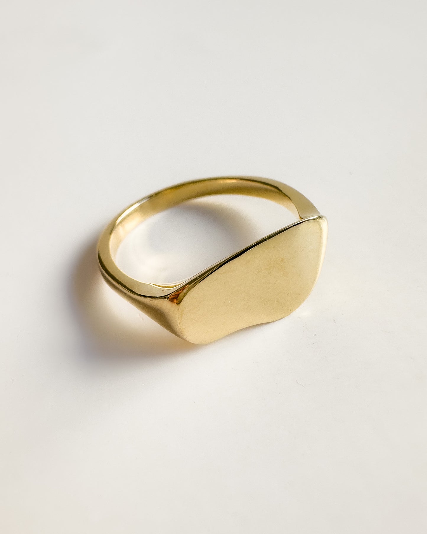 Gold Bean Signet Ring