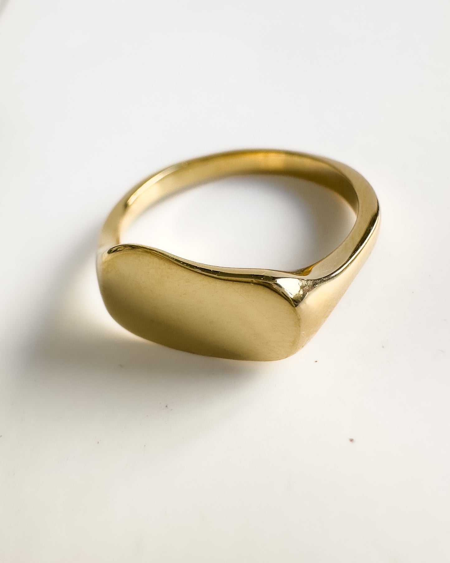 Gold Bean Signet Ring