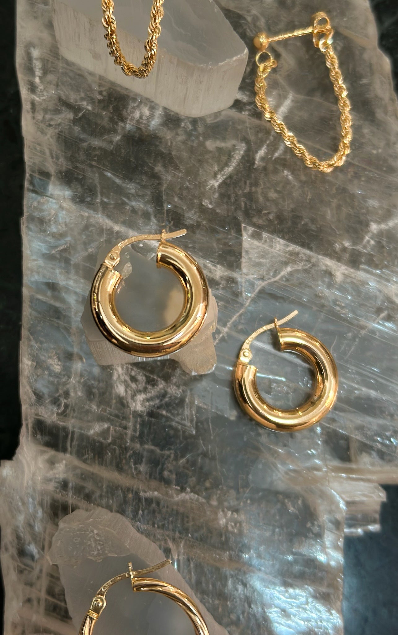 Gold Staple Hoop Earrings