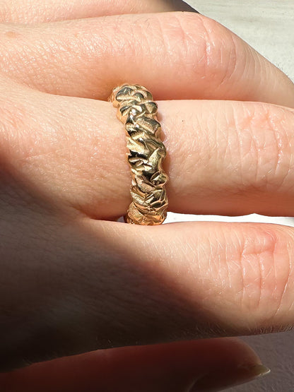 Brass Crinkle Ring