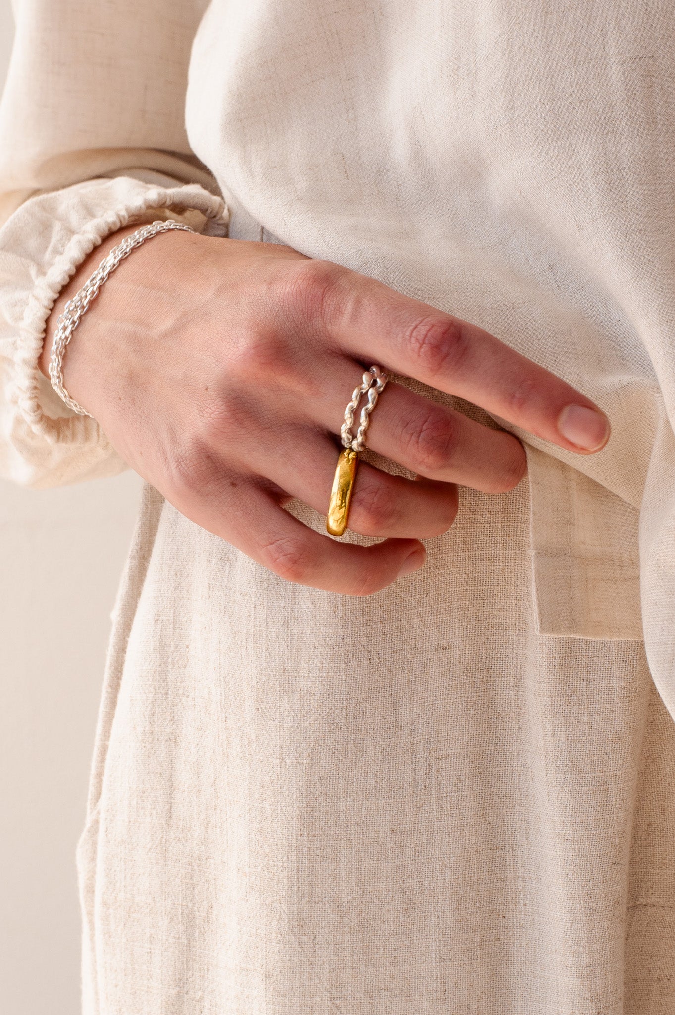 Gold Half Round Ring