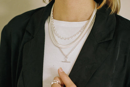 Silver T-bar Chain Necklace