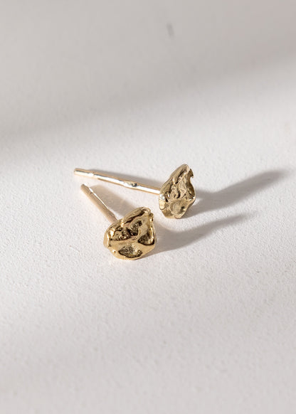 Gold Melted Stud Earrings