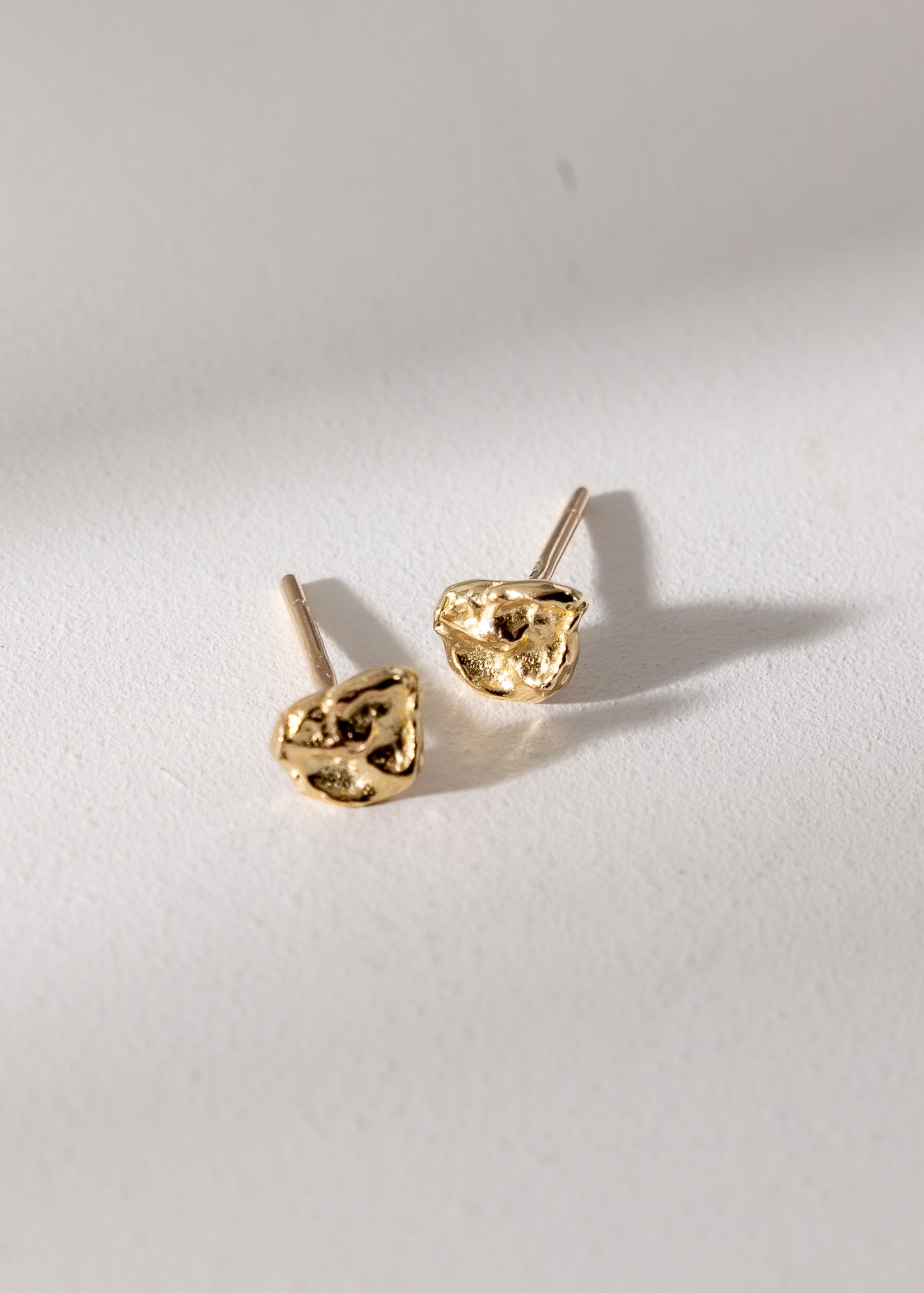 Gold Melted Stud Earrings