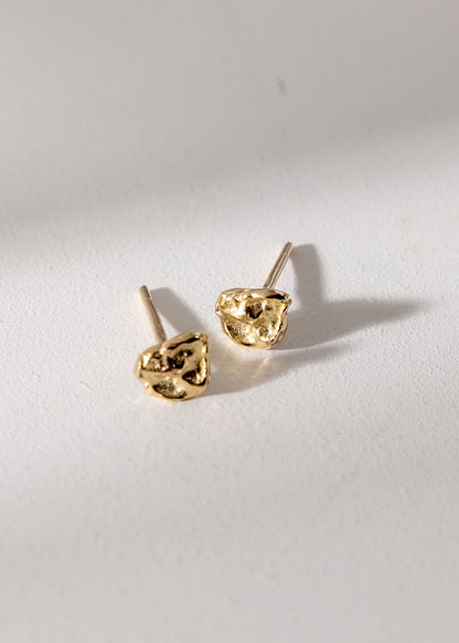 Gold Melted Stud Earrings