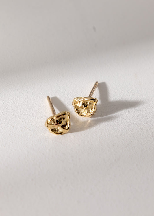 Gold Melted Stud Earrings