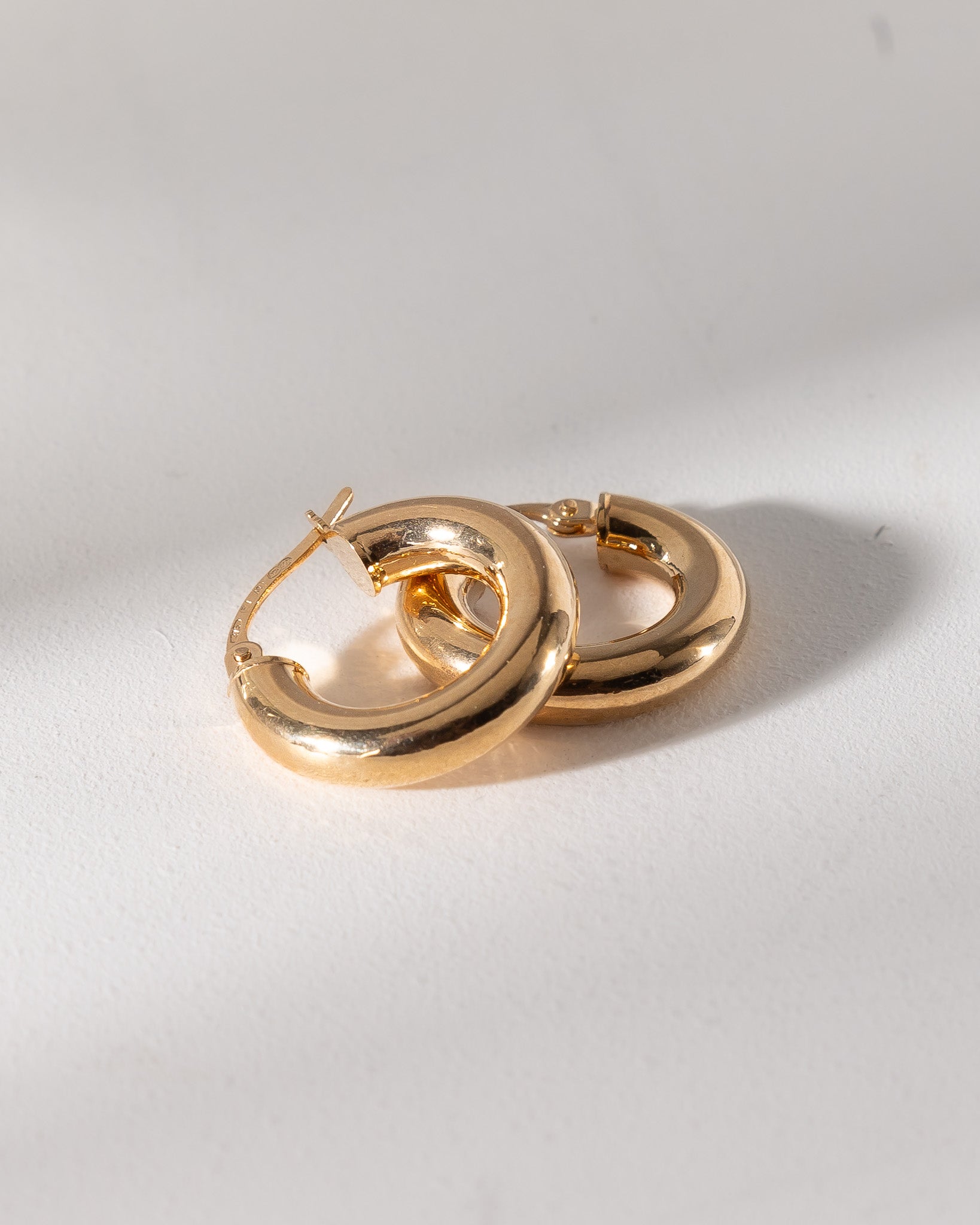 9ct. Gold Staple Hoop Earrings