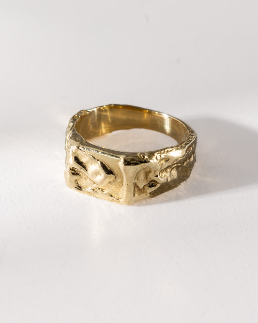 Gold Melt Signet Ring