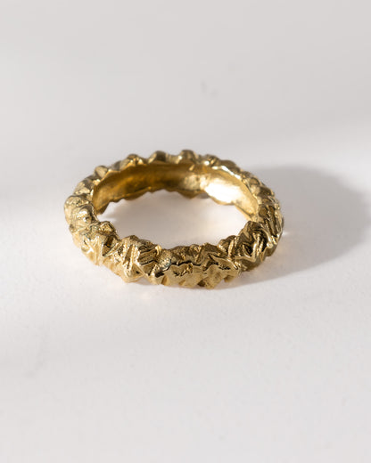 Gold Crinkle Ring