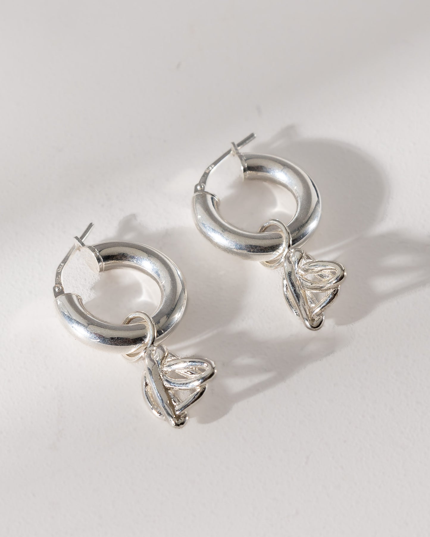 Silver Scribble Hoop Earrings