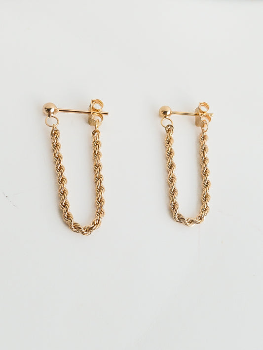 Gold Chain Hoop Earrings