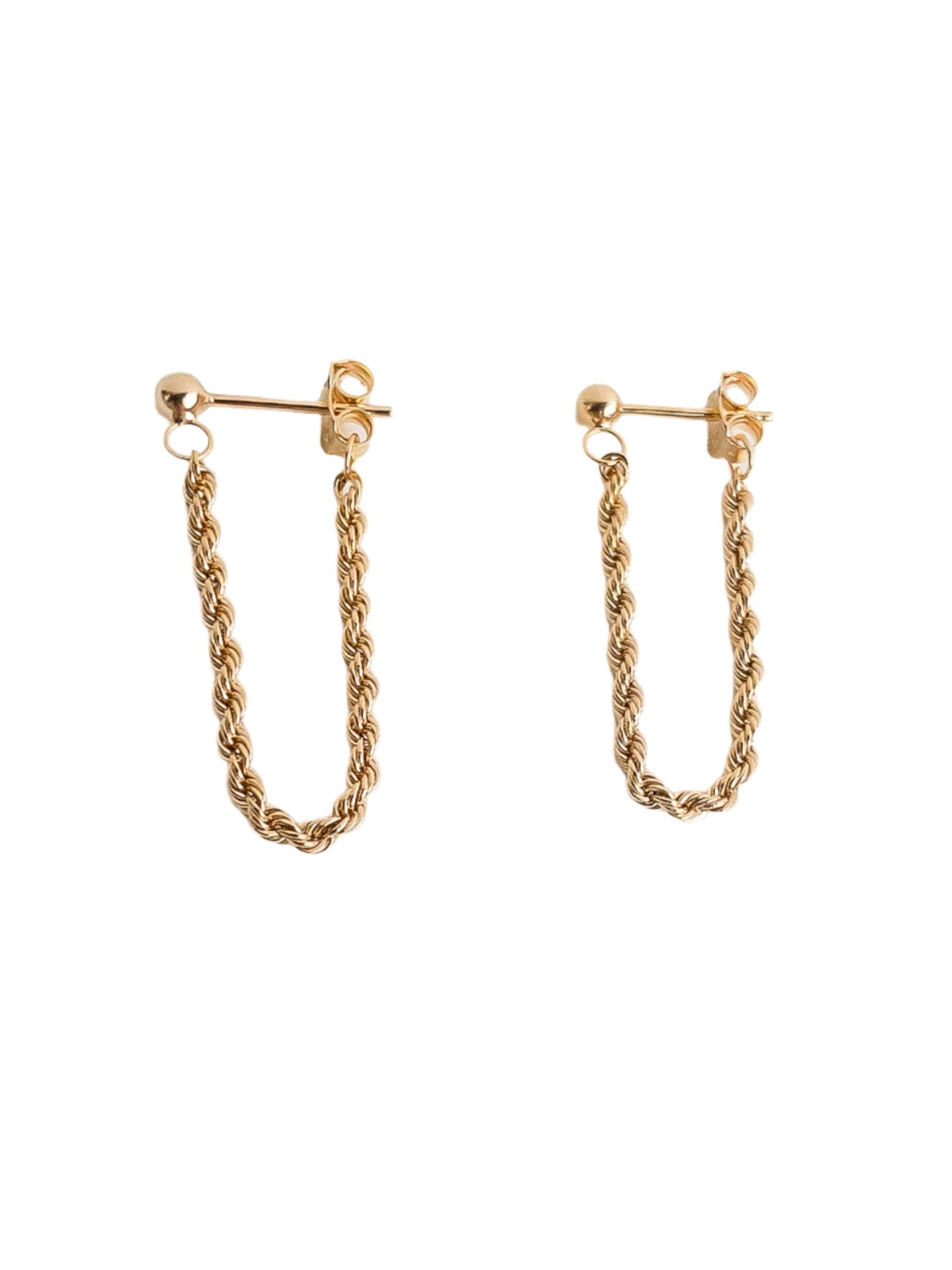 9ct. Gold Chain Hoop Earrings