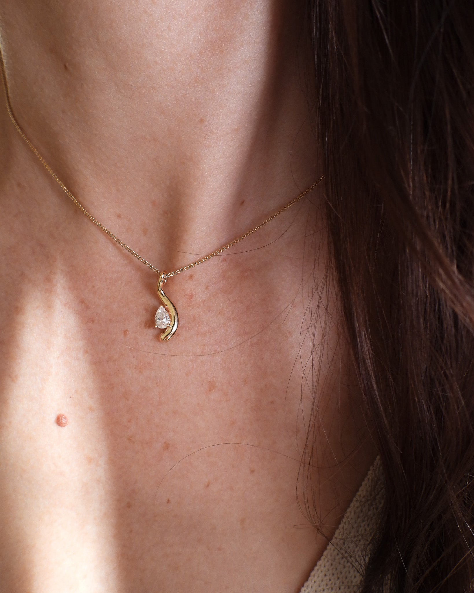 Gold Pear Pendant