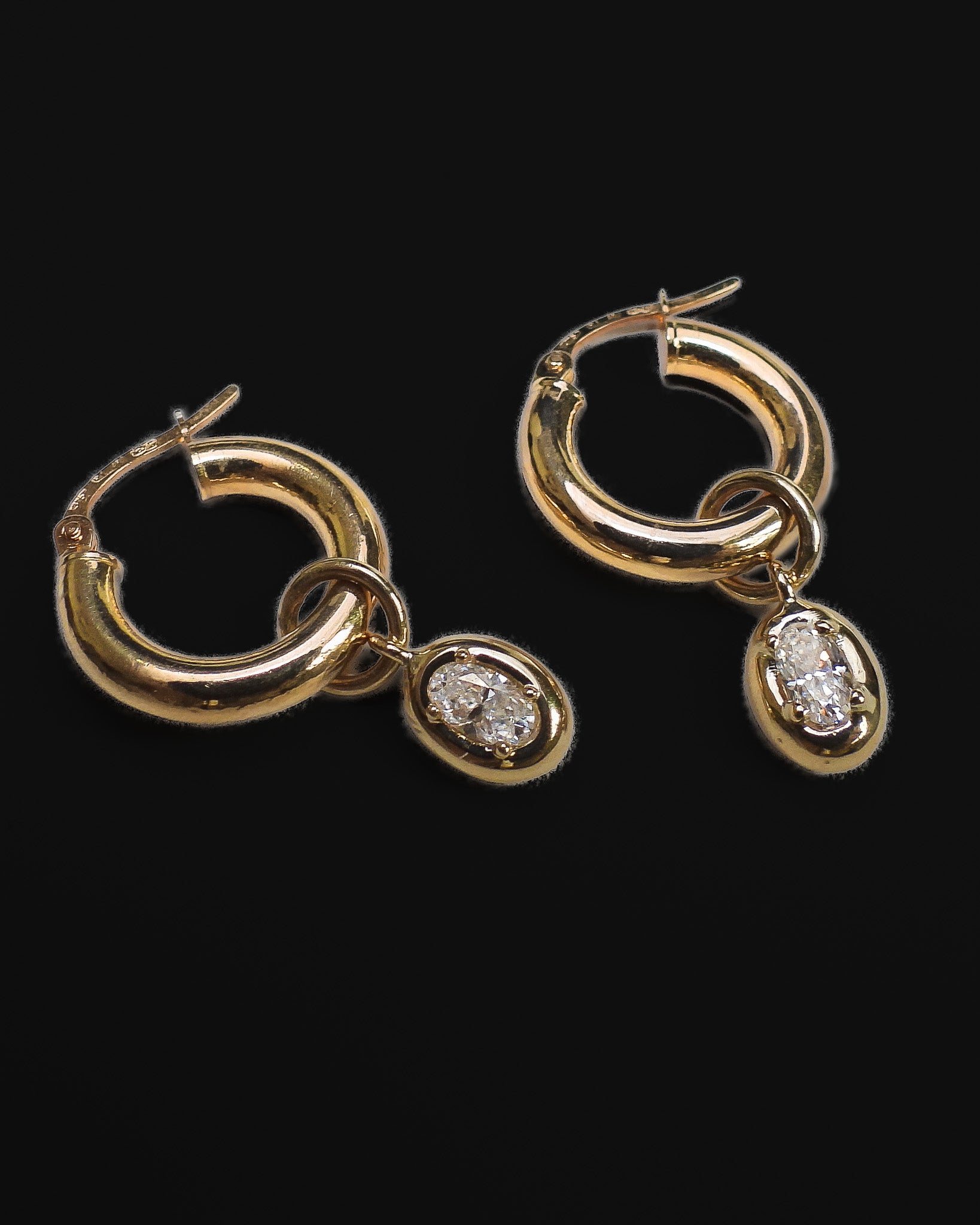 Lyra Diamond Charm Hoop Earrings