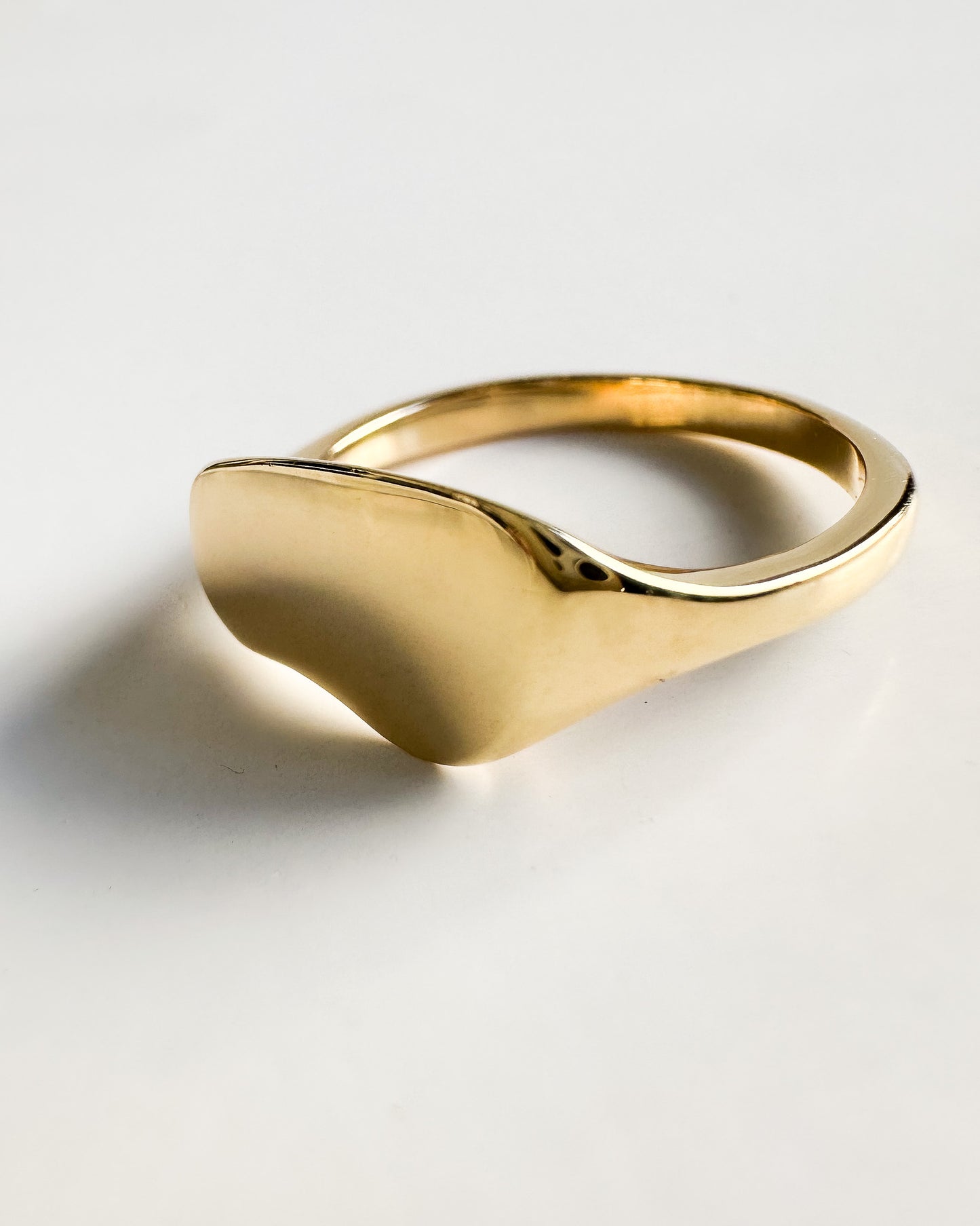 Gold Bean Signet Ring