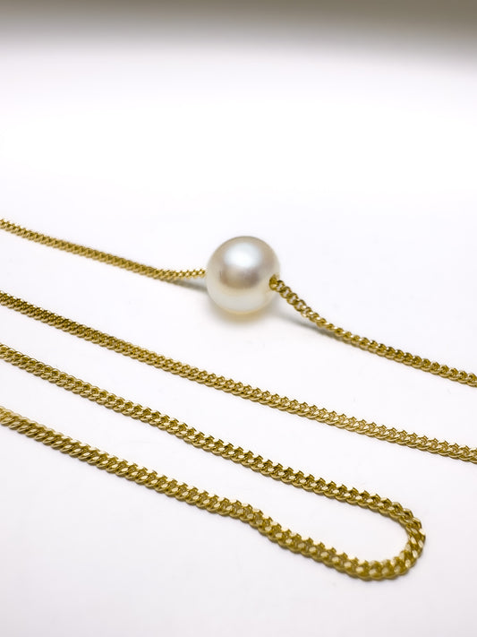 Zierliche Perlenkette in Weiß, Neon & Pfirsich