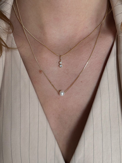 Zierliche Perlenkette in Weiß, Neon & Pfirsich