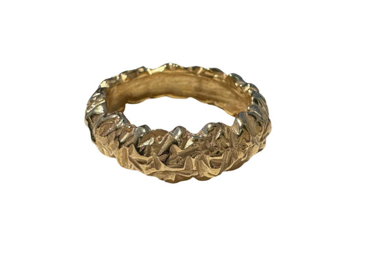 Brass Crinkle Ring