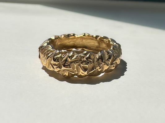 Brass Crinkle Ring