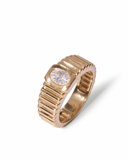 Ribbed Ring in Gold