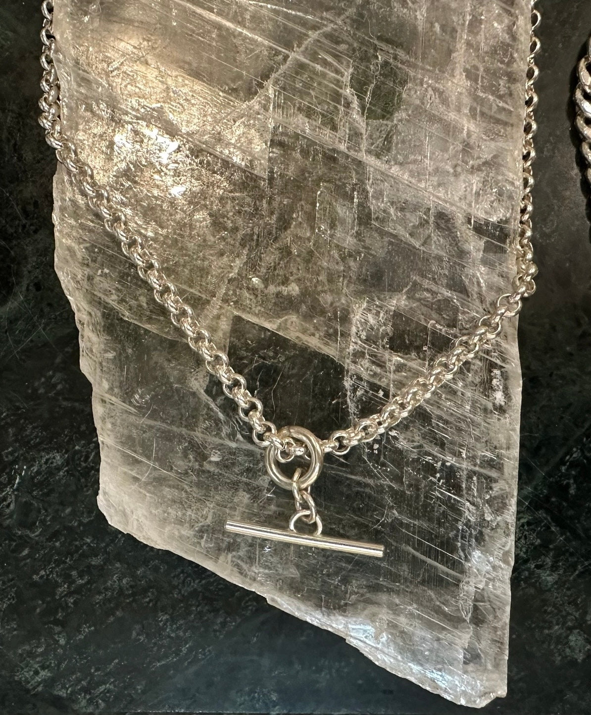 Silver T-bar Chain Necklace