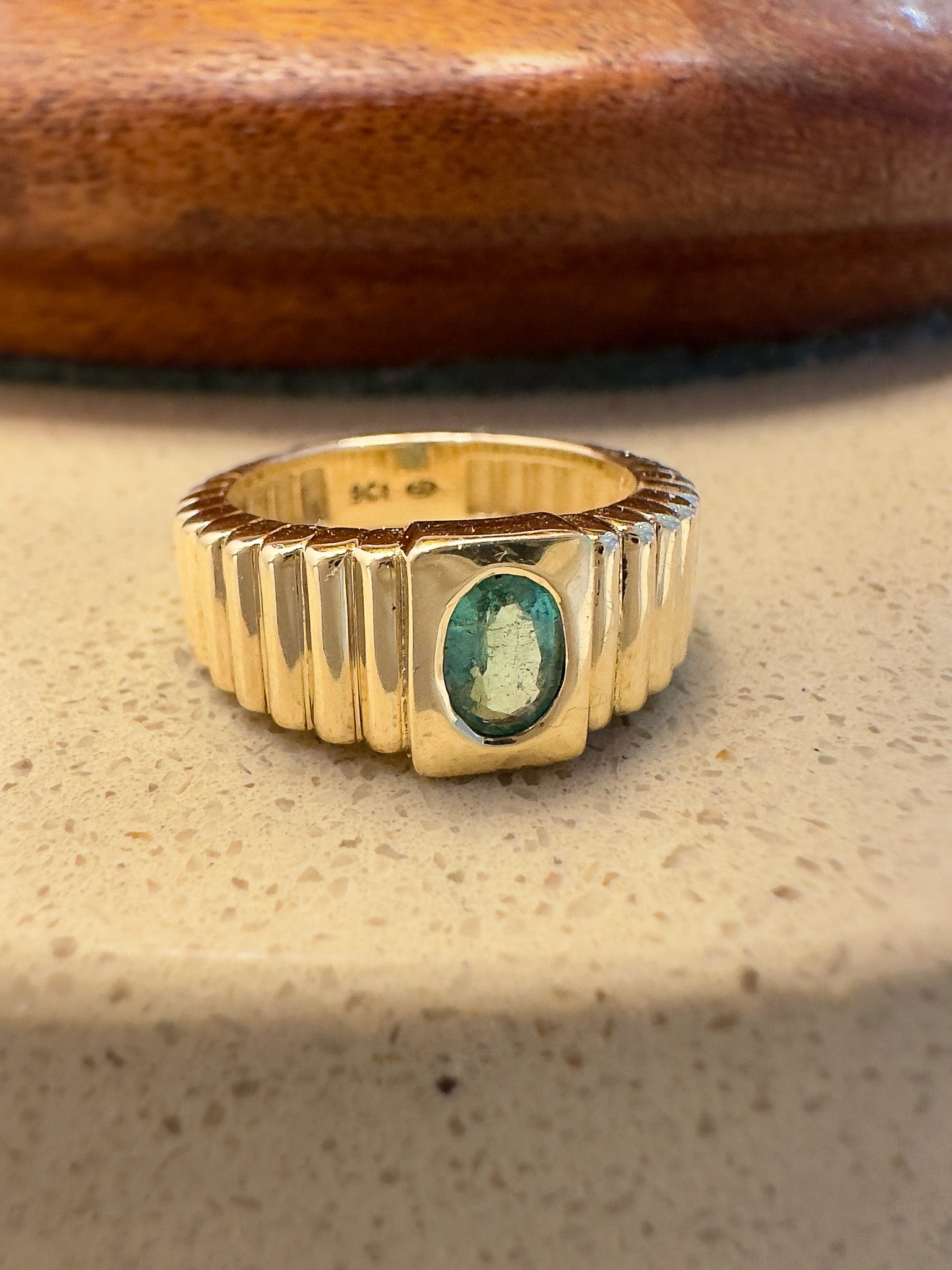 Gold Ribbed Ring