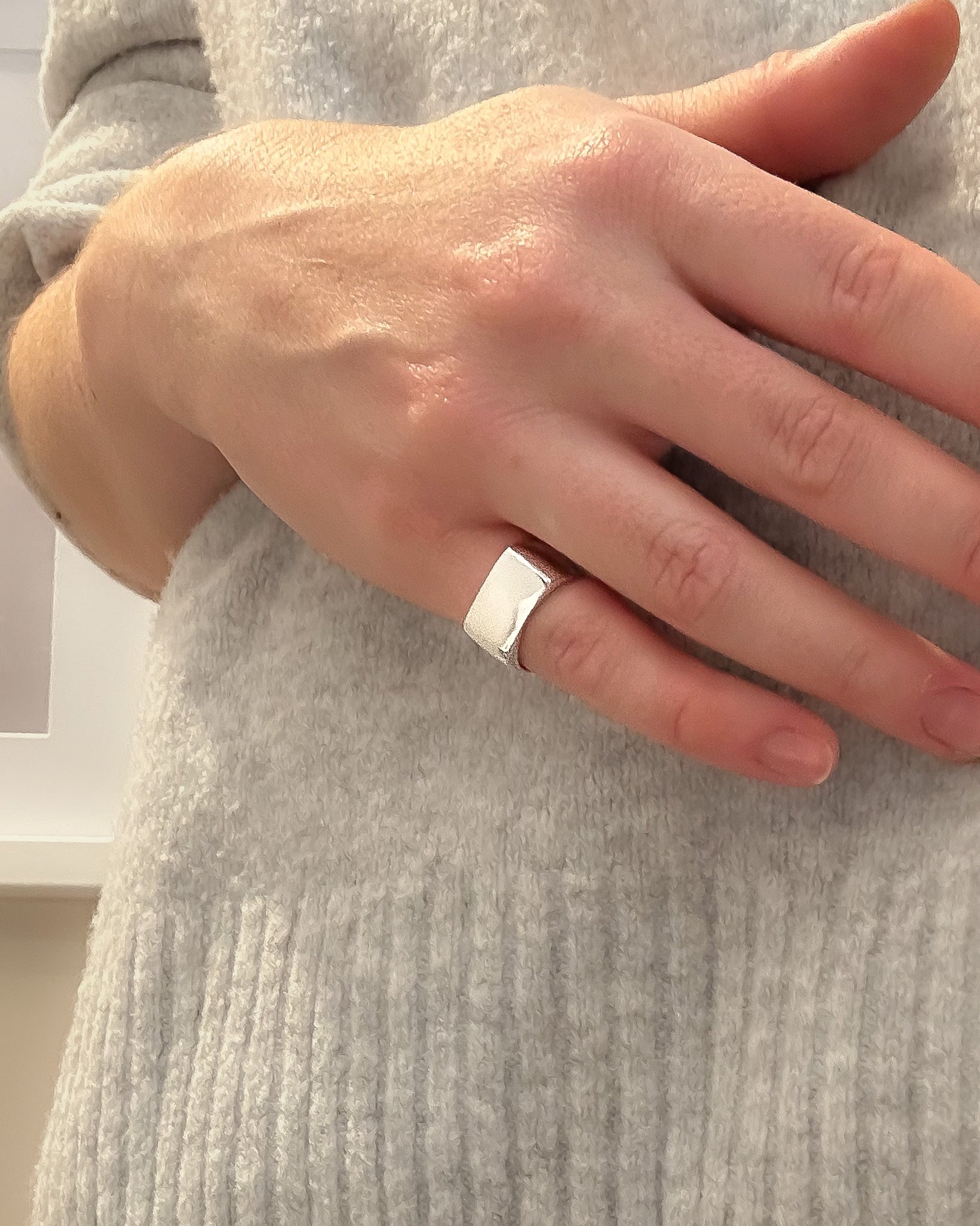 Silver Rectangular Signet Ring