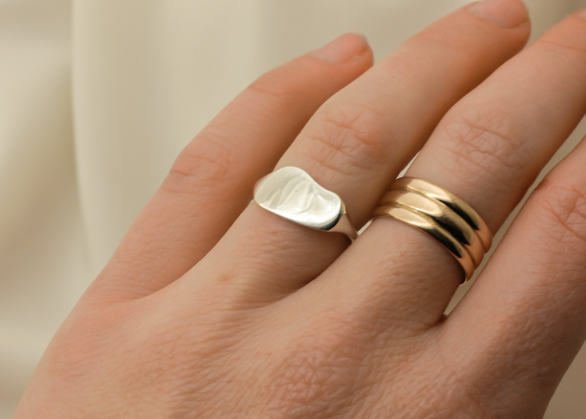 Silver Organic Signet Ring