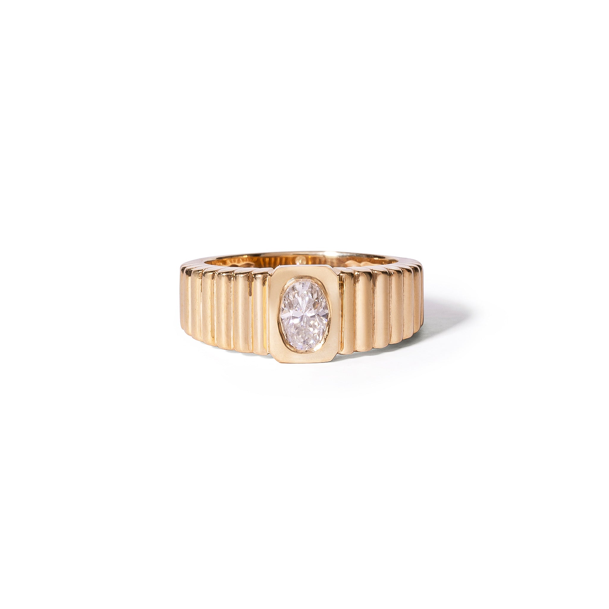Gold Ribbed Ring