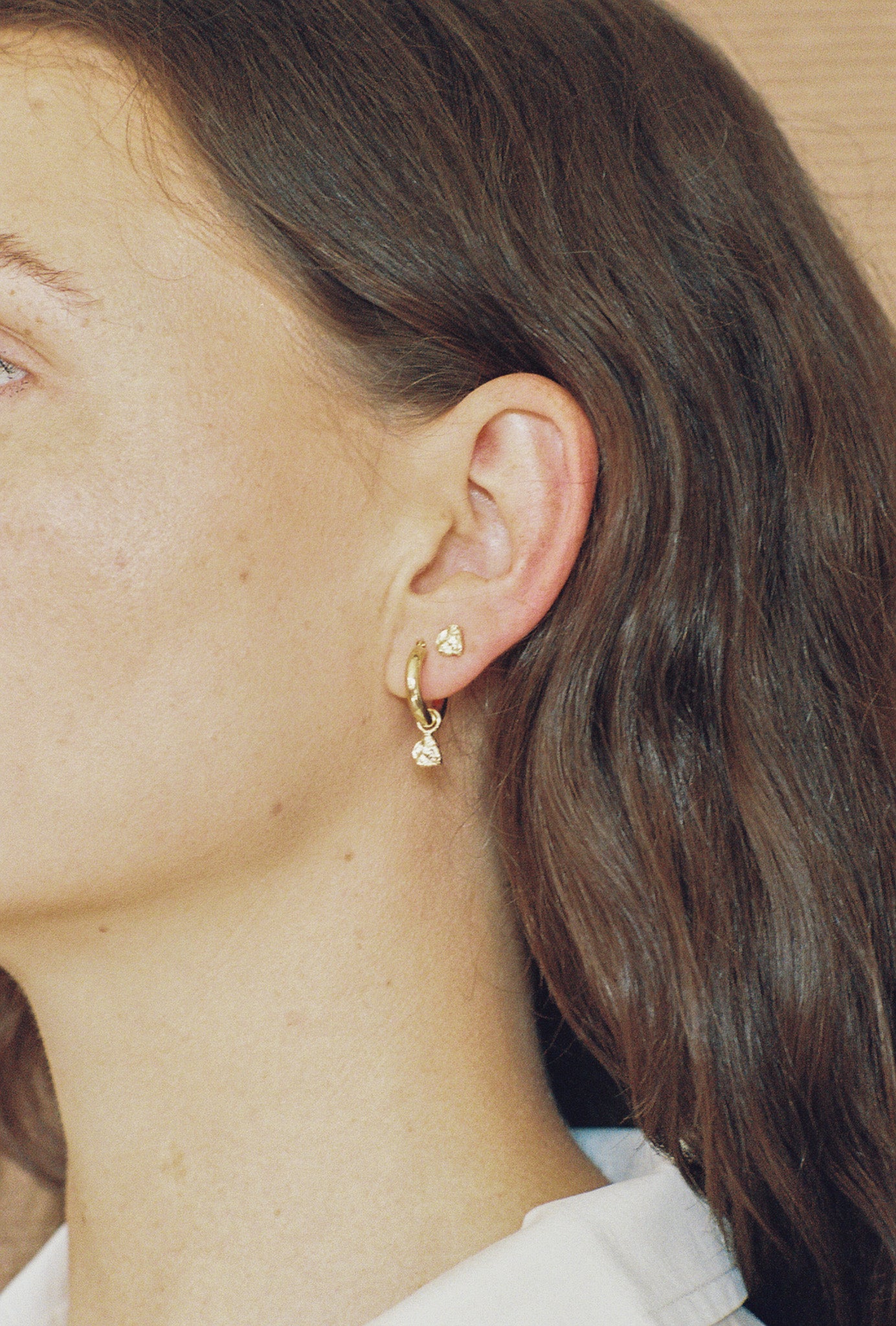 Gold Melted Stud Earrings