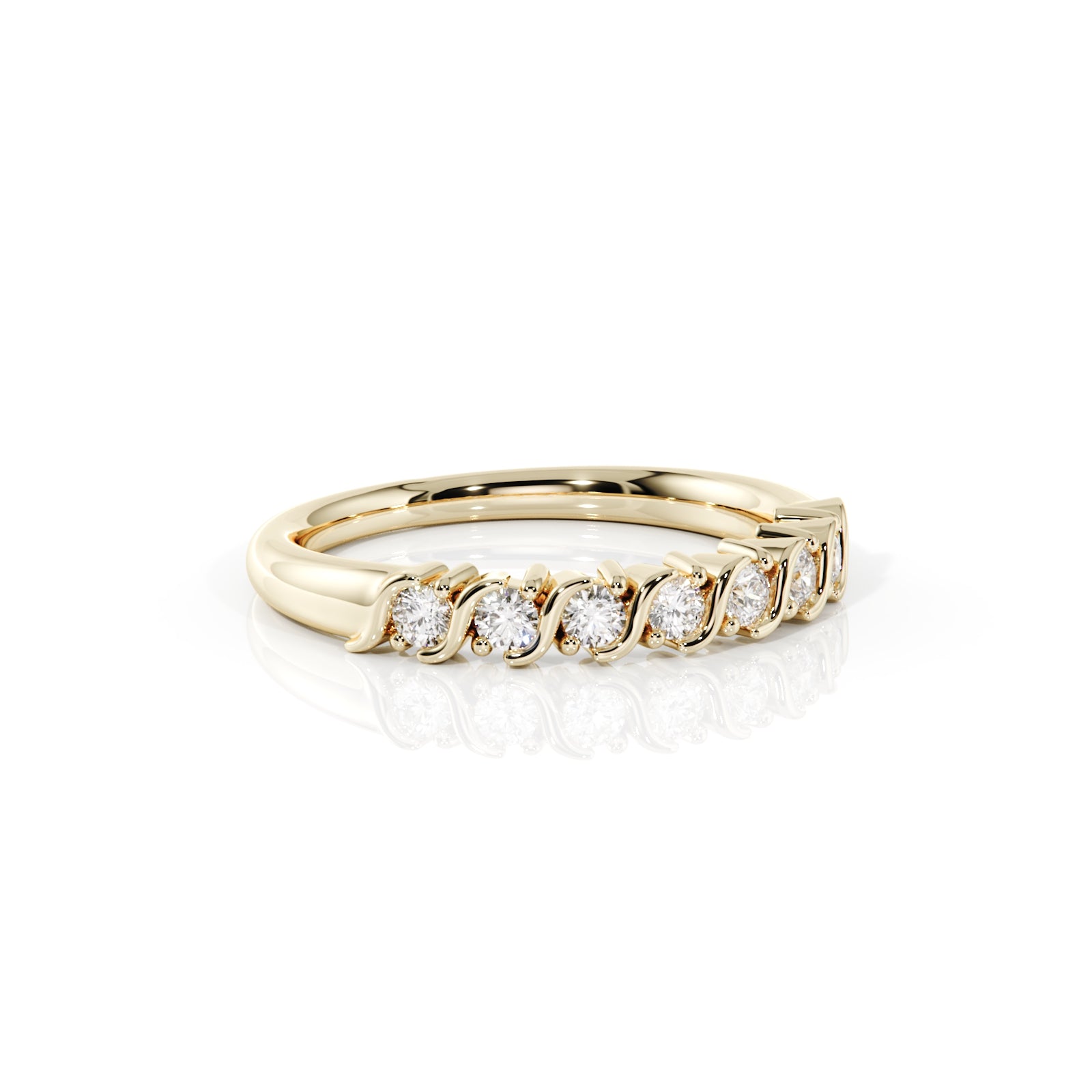 diamond eternity ring on white background 