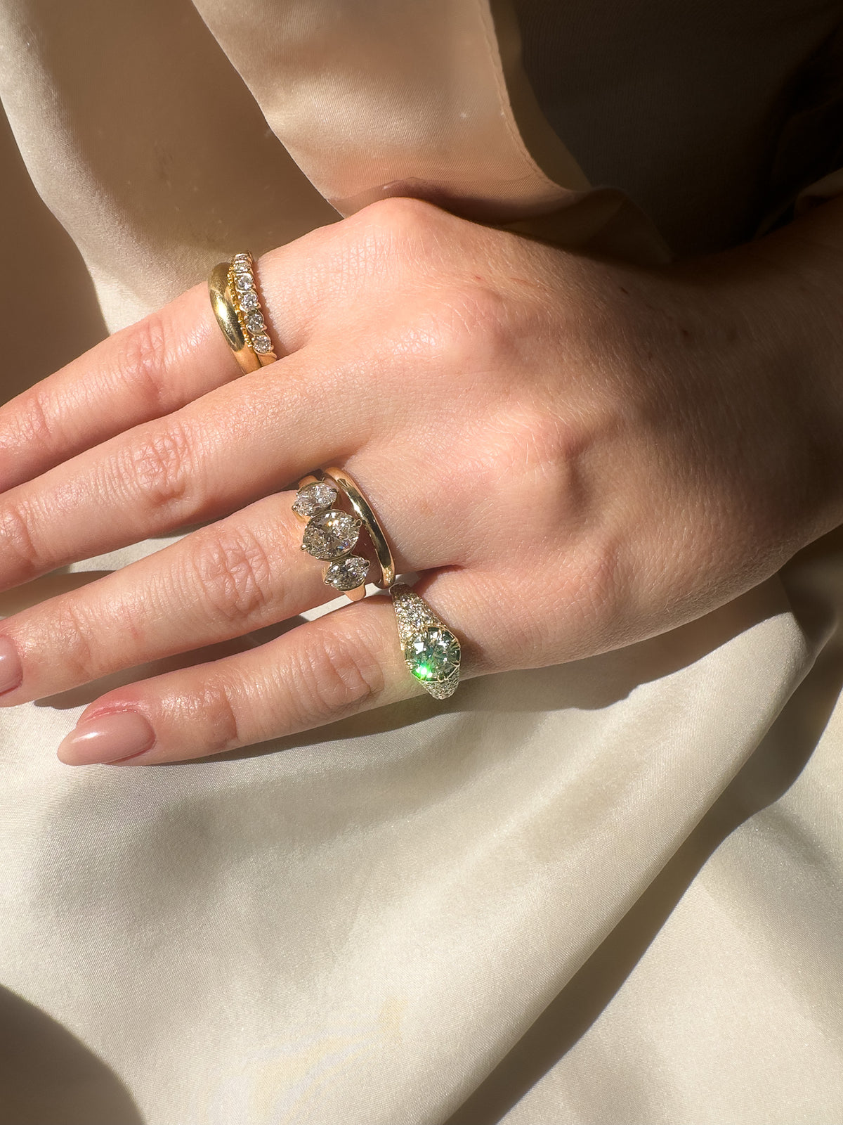 Gold and diamond ring collection in Cape Town. Engagement ring, wedding ring, and dress rings.  