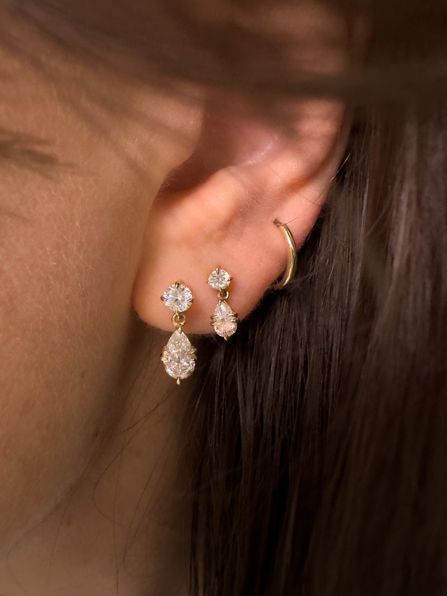 9ct. Gold Amara Midi Drop Earrings