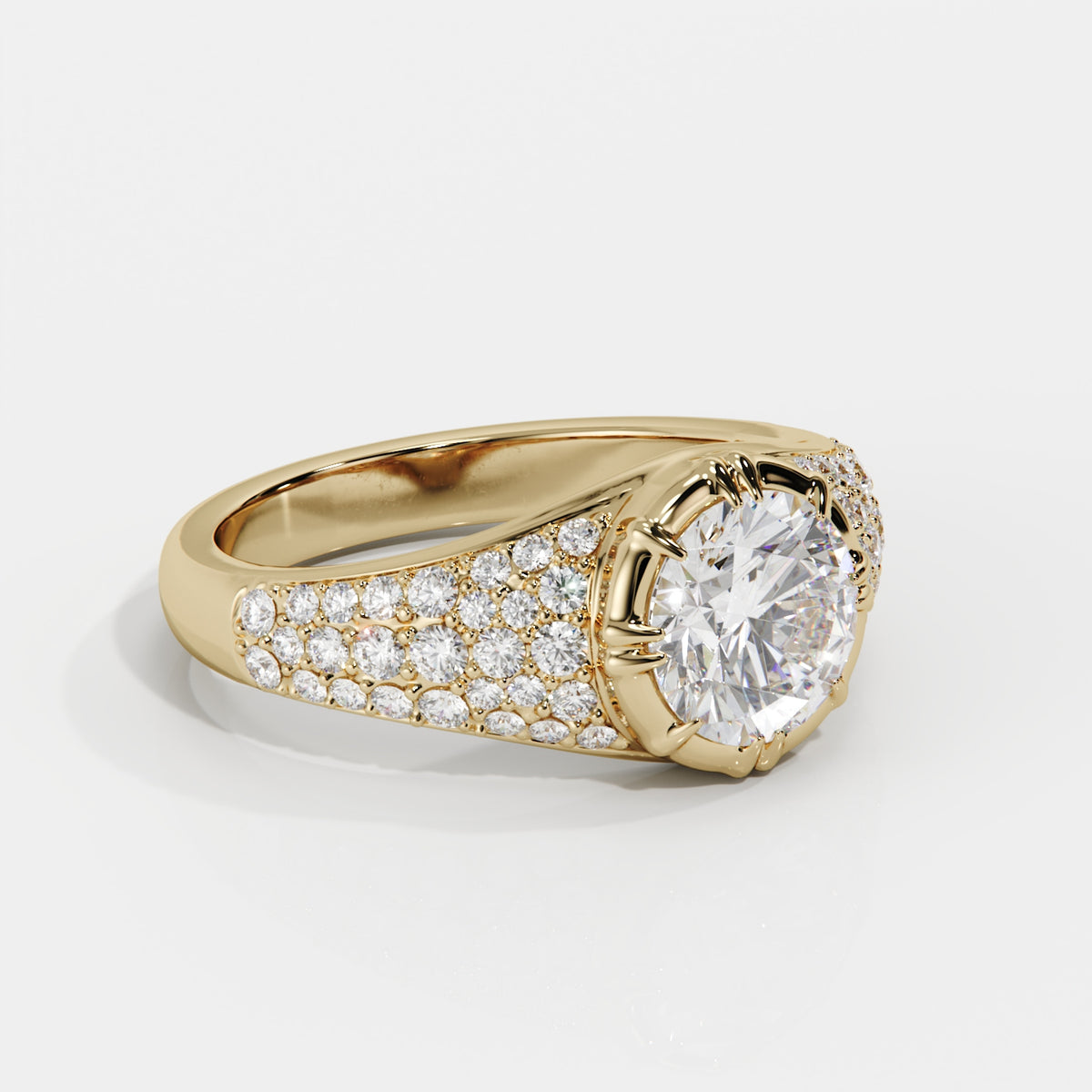 Signet style pinky ring with lab grown diamonds. Cape Town jewellery 