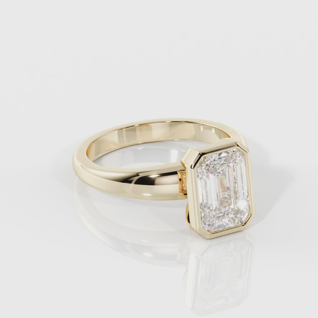 Emerald cut diamond engagement ring. 2.5ct diamond